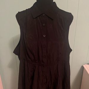 Torrid Lexie Hi-Lo Sleeveless Button Front Blouse Georgette Tunic 2X 19-20 Black